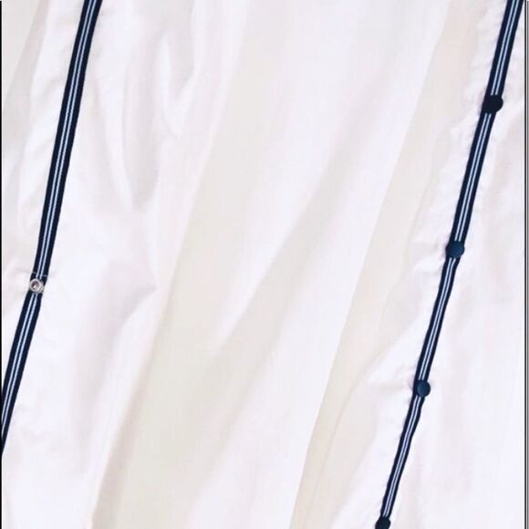 Zara Basic Editions White With Navy Contrast Piping Relaxed Button Down Shirt XS - Picture 5 of 6